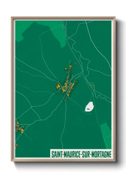 Une affiche de carte sur Saint-Maurice-sur-Mortagne