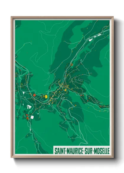 Une affiche de carte sur Saint-Maurice-sur-Moselle