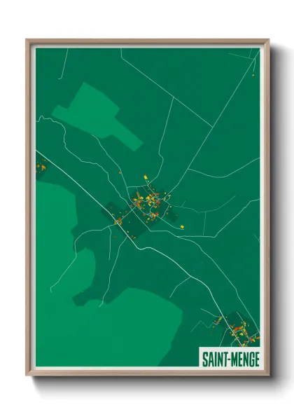 Une affiche de carte sur Saint-Menge
