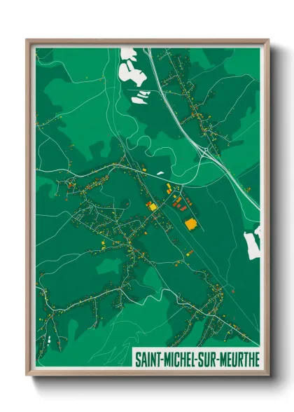 Une affiche de carte sur Saint-Michel-sur-Meurthe