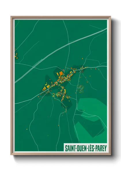 Une affiche de carte sur Saint-Ouen-lès-Parey