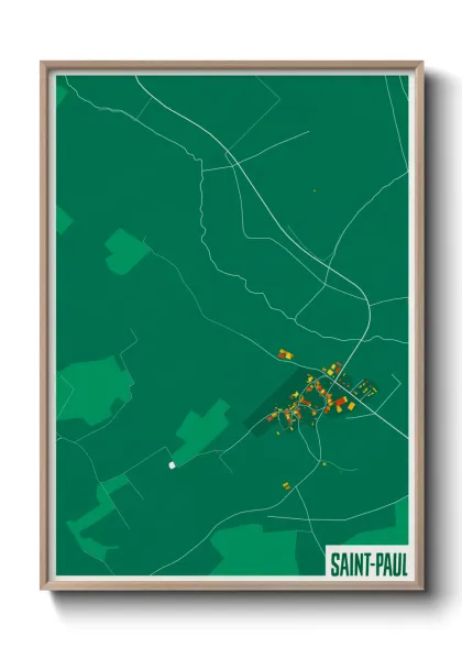 Une affiche de carte sur Saint-Paul