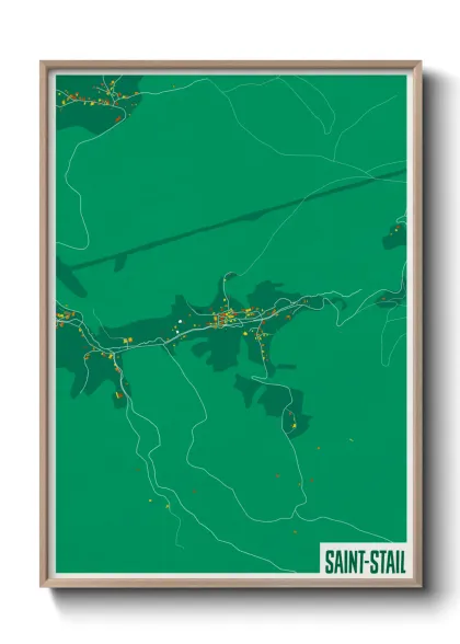 Une affiche de carte sur Saint-Stail