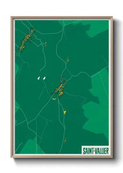 Une affiche de carte sur Saint-Vallier