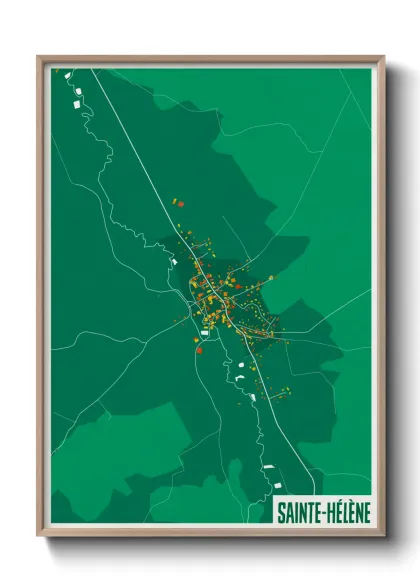 Une affiche de carte sur Sainte-Hélène