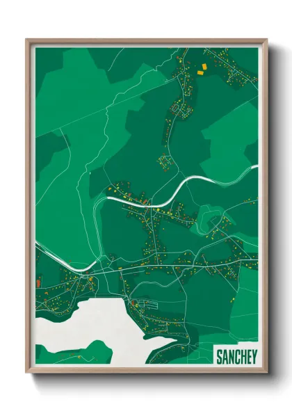 Une affiche de carte sur Sanchey