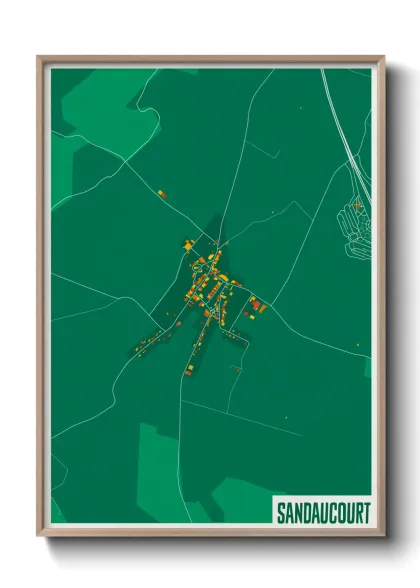 Une affiche de carte sur Sandaucourt