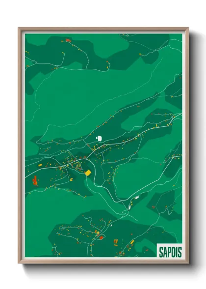 Une affiche de carte sur Sapois