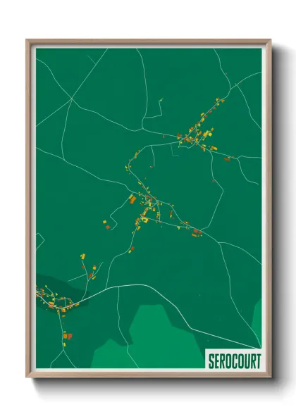Une affiche de carte sur Serocourt
