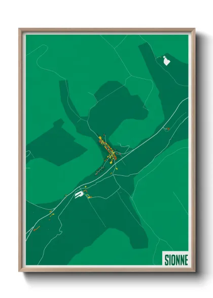 Une affiche de carte sur Sionne