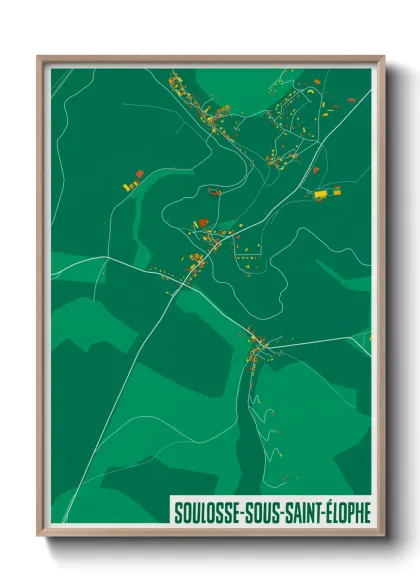 Une affiche de carte sur Soulosse-sous-Saint-Élophe