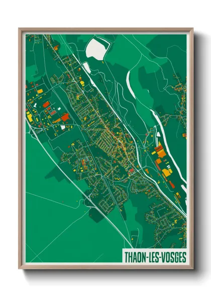 Une affiche de carte sur Thaon-les-Vosges