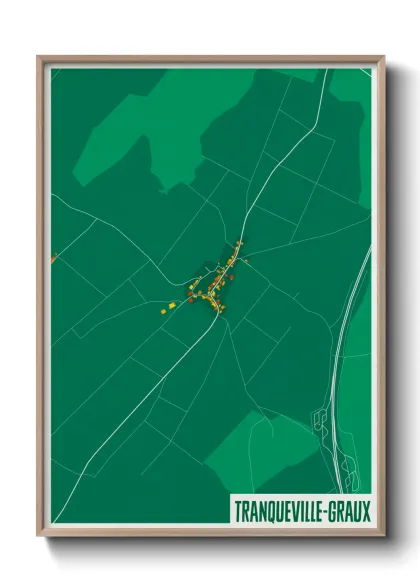 Une affiche de carte sur Tranqueville-Graux