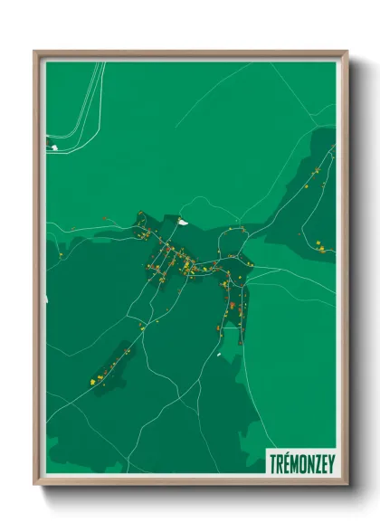 Une affiche de carte sur Trémonzey