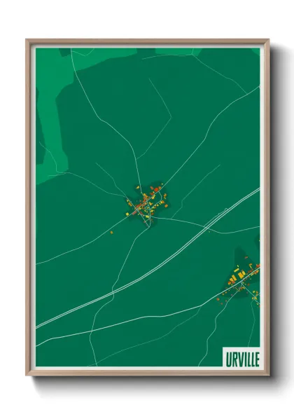 Une affiche de carte sur Urville