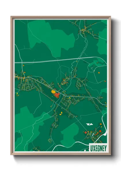 Une affiche de carte sur Uxegney