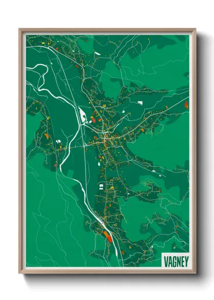 Une affiche de carte sur Vagney