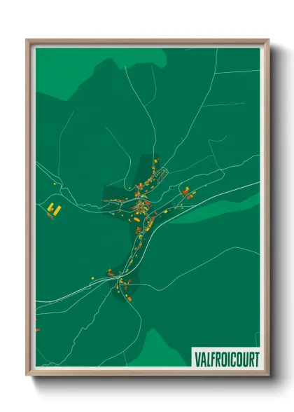 Une affiche de carte sur Valfroicourt