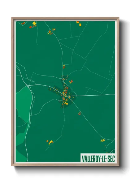Une affiche de carte sur Valleroy-le-Sec