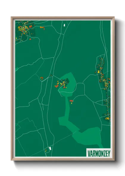 Une affiche de carte sur Varmonzey