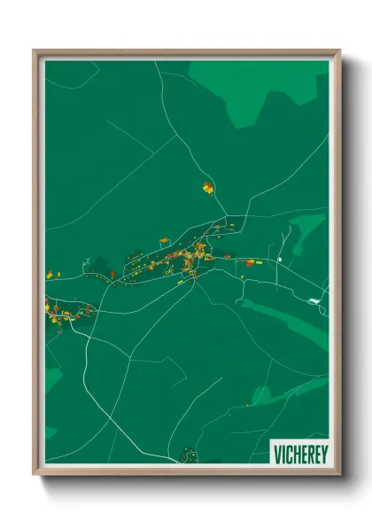 Une affiche de carte sur Vicherey
