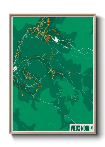 Une affiche de carte sur Vieux-Moulin