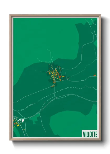 Une affiche de carte sur Villotte