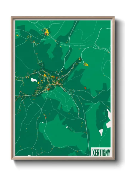 Une affiche de carte sur Xertigny
