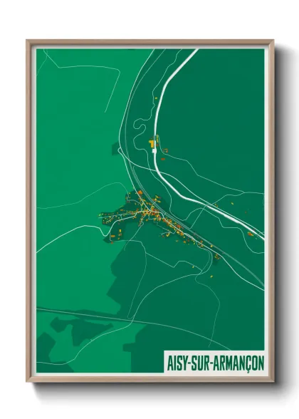 Une affiche de carte sur Aisy-sur-Armançon