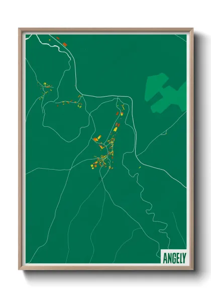 Une affiche de carte sur Angely