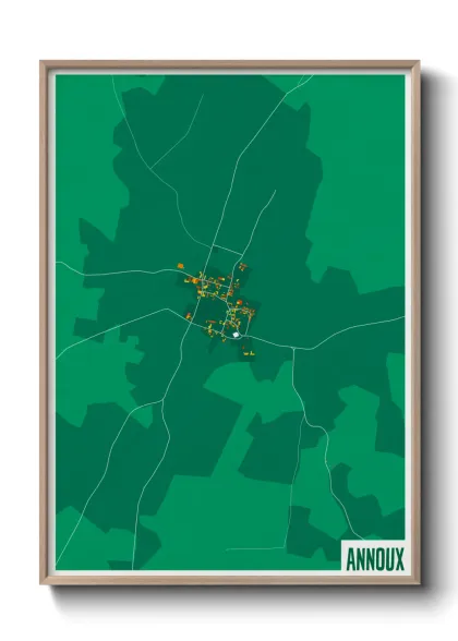 Une affiche de carte sur Annoux