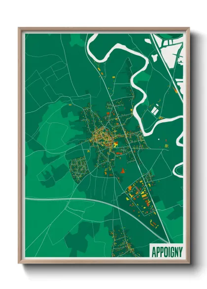 Une affiche de carte sur Appoigny