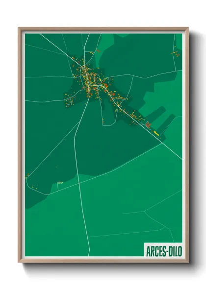 Une affiche de carte sur Arces-Dilo