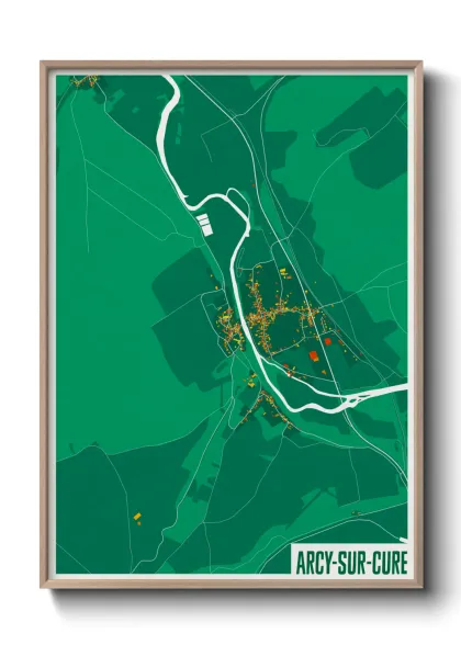 Une affiche de carte sur Arcy-sur-Cure
