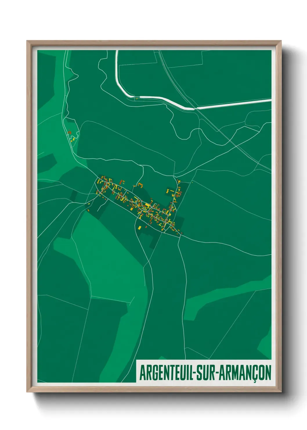 Un poster carte Argenteuil-sur-Armançon