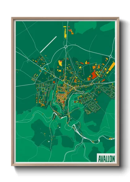Une affiche de carte sur Avallon