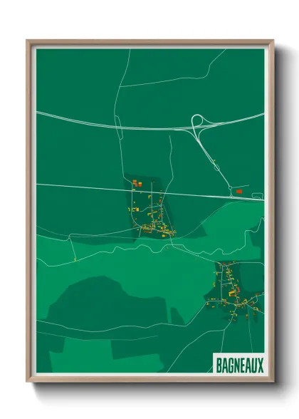 Une affiche de carte sur Bagneaux