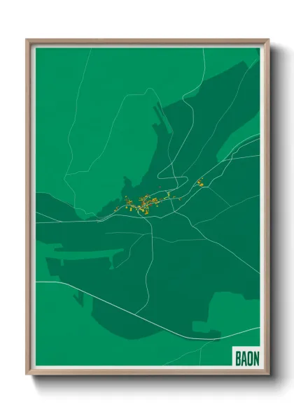 Une affiche de carte sur Baon