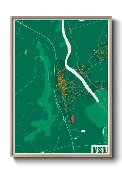 Une affiche de carte sur Bassou