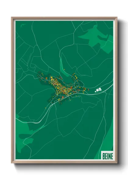 Une affiche de carte sur Beine