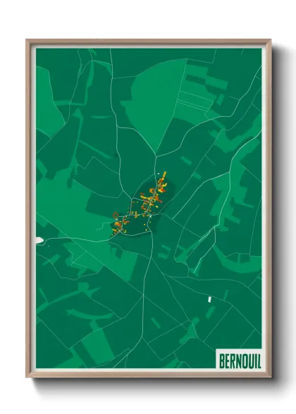 Une affiche de carte sur Bernouil