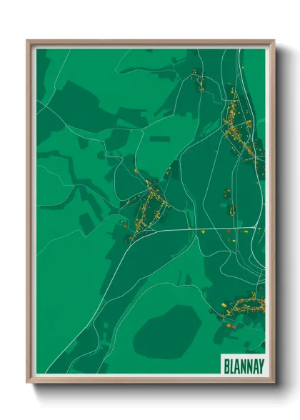 Une affiche de carte sur Blannay