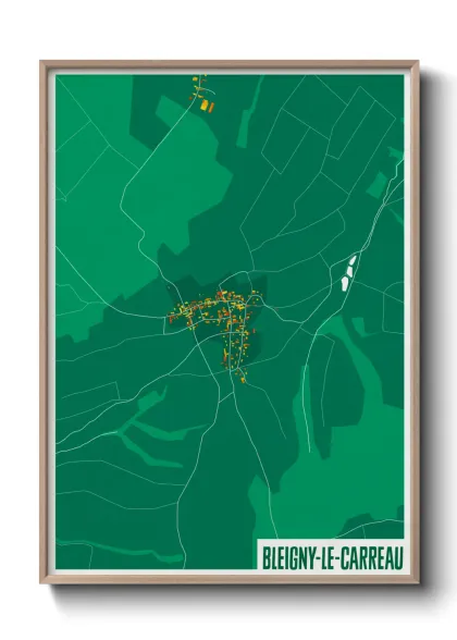 Une affiche de carte sur Bleigny-le-Carreau