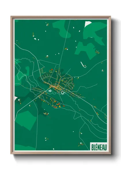 Une affiche de carte sur Bléneau