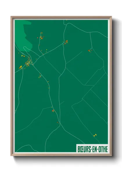 Une affiche de carte sur Bœurs-en-Othe