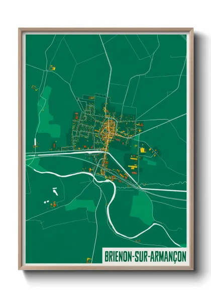 Une affiche de carte sur Brienon-sur-Armançon