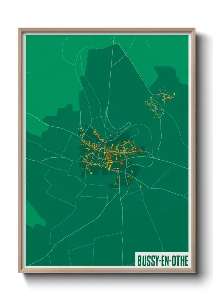 Une affiche de carte sur Bussy-en-Othe