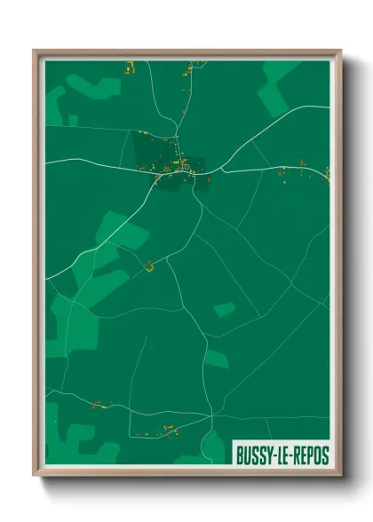 Une affiche de carte sur Bussy-le-Repos