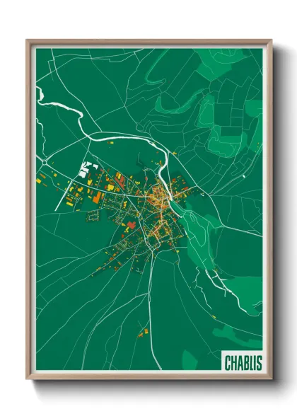Une affiche de carte sur Chablis