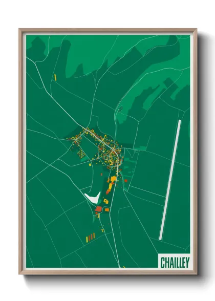 Une affiche de carte sur Chailley